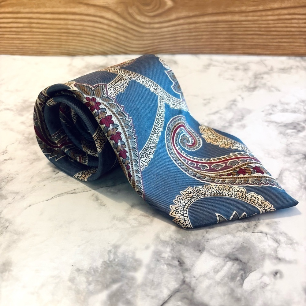 Oscar De La Renta Neckwear Couture Collection Vintage Paisley Silk Tie - Picture 2 of 6